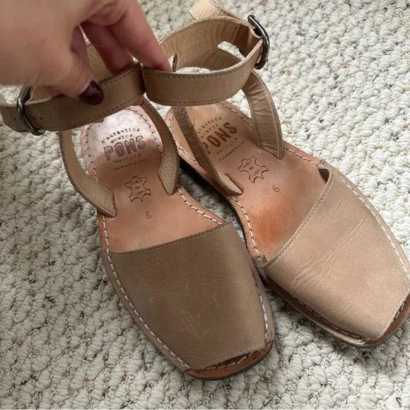 Avarcas Pons  521 Classic Style Strap Taupe Avarca Sandals - Picture 2 of 4